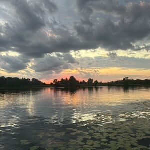Tranquil Lake Sunset Canvas